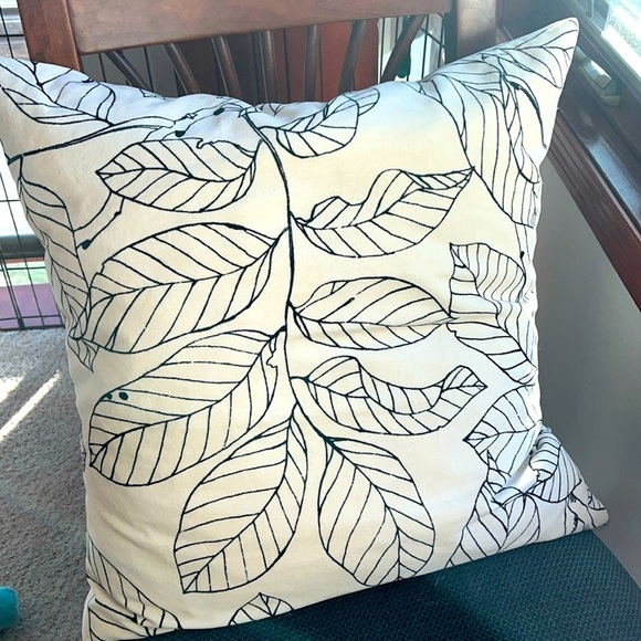 Target Other - Black & White Decorative Leaf Pillow